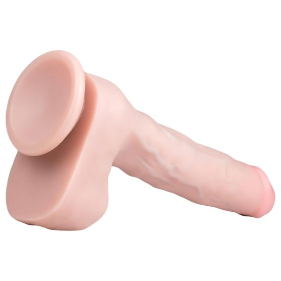 Easytoys - tapadókorongos, herés nagy dildó (29,5cm) - natúr