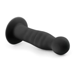   Easytoys Ribbed - tapadókorongos anál dildó (14cm) - fekete