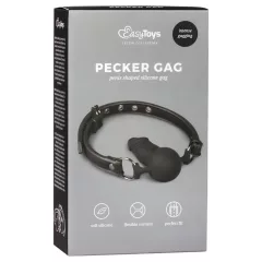 EasyToys - szájpecek belső dildóval (fekete)