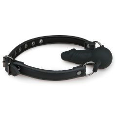 Easytoys - szájpecek belső dildóval (fekete)