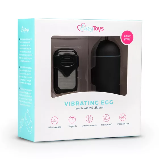 EasyToys - hordható távirányítós vibrotojás (fekete)