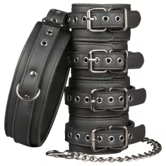 EasyToys - nyakörv, csukló- és bokabilincs szett (fekete)