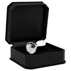 Rimba XS - átlátszó köves, fém butt plug (ezüst)