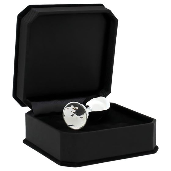 Rimba XS - átlátszó köves, fém butt plug (ezüst)