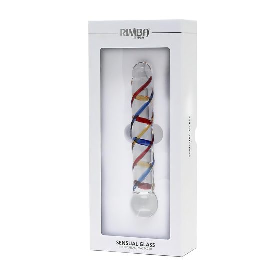 Rimba Rachella - dupla üveg dildó (átlátszó - színes)
