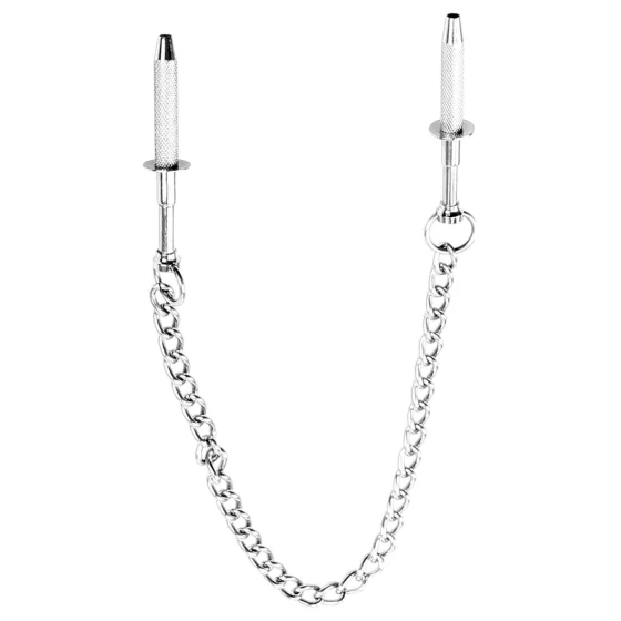 Kiotos - rozsdamentes acél bimbócsipesz, BDSM kiegészítő (ezüst)