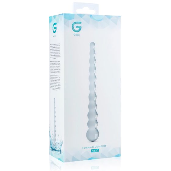 Gildo Glass No. 20 - gyöngyös üveg dildó (átlátszó)