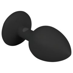 Easytoys Diamond - fehér köves anál plug (kicsi) - fekete