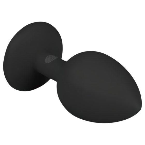 Easytoys Diamond - fehér köves anál plug (kicsi) - fekete