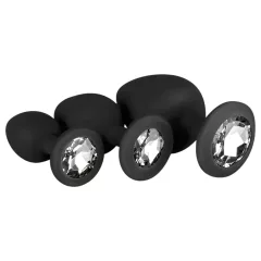   EasyToys Diamond - köves anál plug szett kezdőknek (fekete)