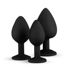   EasyToys Diamond - köves anál plug szett kezdőknek (fekete)