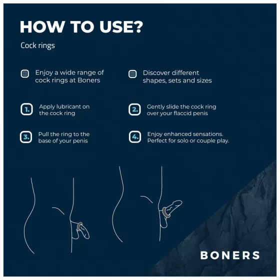 Boners - péniszgyűrű szett - 3db (szürke)