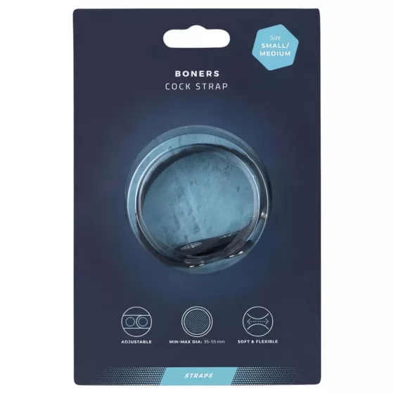 Boners Cock Straps S/M - állítható péniszgyűrű (szürke)