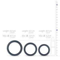 Boners - szilikon péniszgyűrű szett - 3db (szürke)