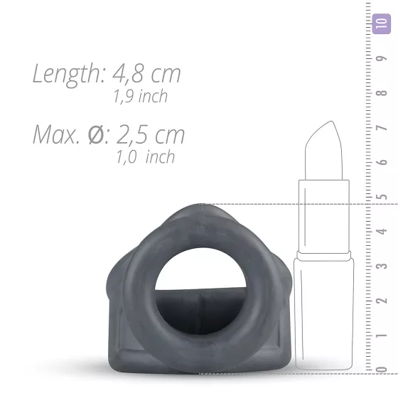Boners 2in1 - péniszgyűrű és herenyújtó gyűrű (szürke)