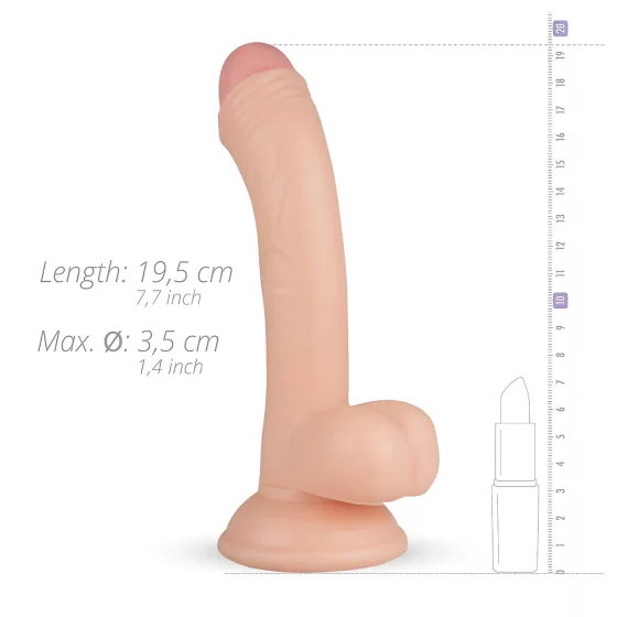 Real Fantasy Vince - herés fitymás dildó - 19,5cm (natúr)