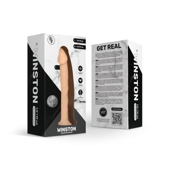 Real Fantasy Winston - tapadókorongos vibrátor - 19cm (natúr)