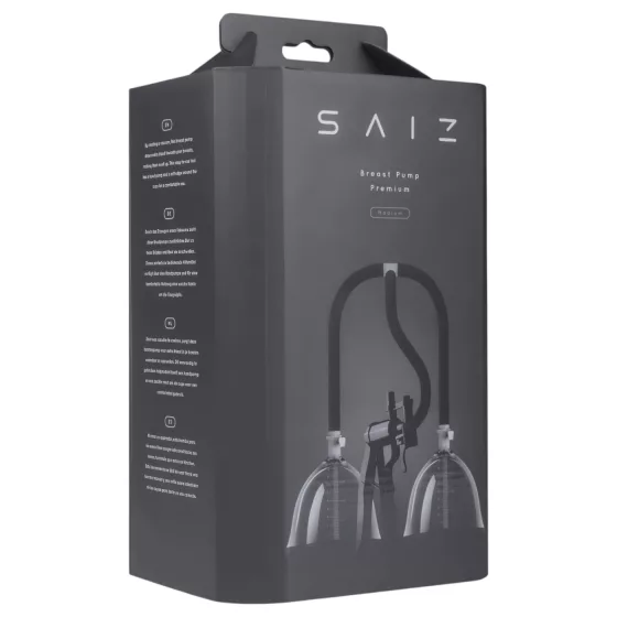 Saiz Premium - dupla mellpumpa - kicsi (átlátszó-fekete)