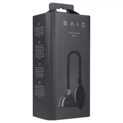 Saiz Basic - kézi punci pumpa nőknek (átlátszó-fekete)