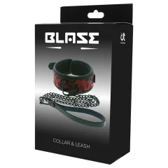   Dreamtoys Blaze - bondage nyakörv és póráz szett (fekete)