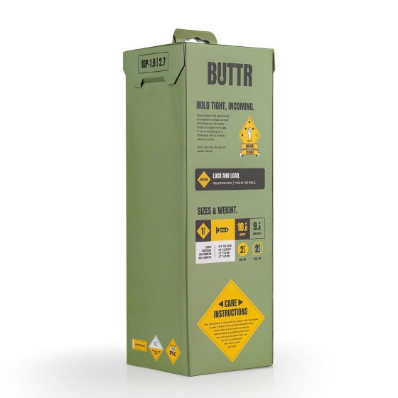 BUTTR 10 Punder - tapadókorongos nagy dildó (fekete)