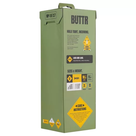 BUTTR 10 Punder - tapadókorongos nagy dildó (fekete)