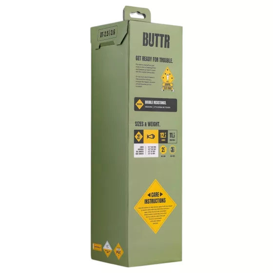 BUTTR Double Trouble - tapadókorongos fisting dildó (fekete)