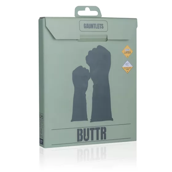 BUTTR Gauntlets - latex fisting, ökölszex kesztyű (fekete)