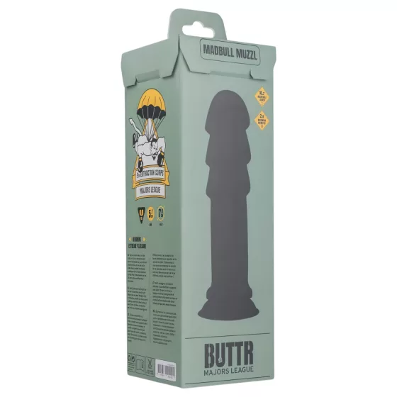 BUTTR Madbull Muzzl - tapadókorongos anál dildó (fekete)