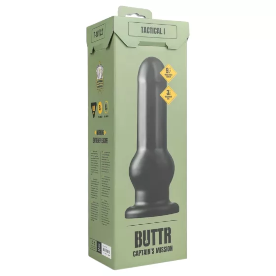 BUTTR Tactical I - tapadókorongos dildó (fekete)