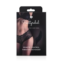   Pantyrebel - akkus, rádiós vibrációs francia bugyi - fekete (S-L)