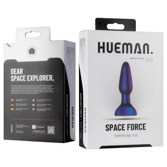 Hueman Space Force - vízálló, lökő anál vibrátor (lila)