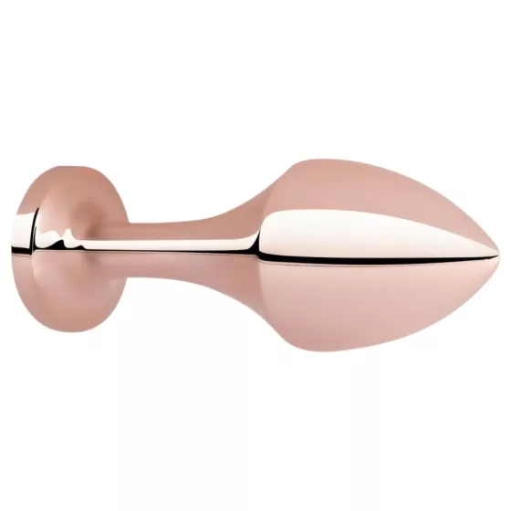 Rosy Gold Butt Plug - fekete köves anál plug (rosegold)
