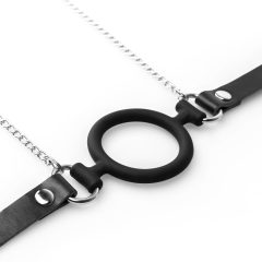   Bedroom Fantasies - szájpecek és bimbócsipesz (ezüst-fekete)