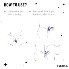   Hueman Infinity Ignite - vibrációs pénisz- és heregyűrű (lila)