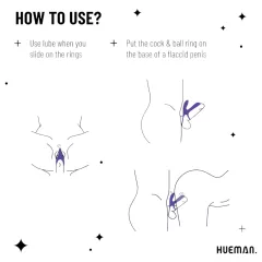   Hueman Infinity Ignite - vibrációs pénisz- és heregyűrű (lila)