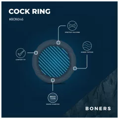 Boners Ergo - szilikon péniszgyűrű (kék)