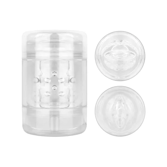 FPPR. - kétvégű maszturbátor - punci & száj (átlátszó)