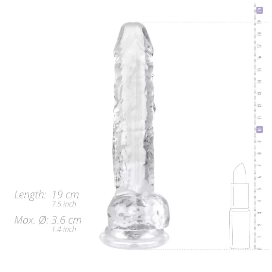 EasyToys - herés dildó - 17cm (átlátszó)