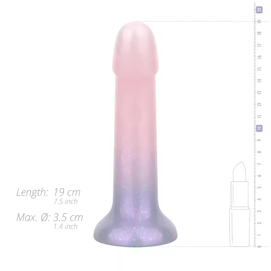 EasyToys Mermaid - csillámos dildó - 19cm (pink)