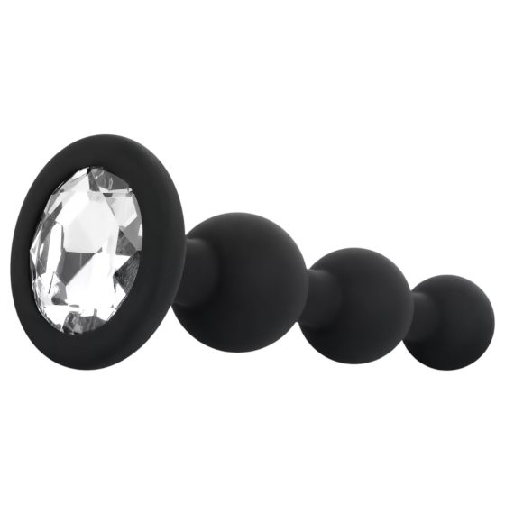 EasyToys - gyöngyös anál plug (fekete)