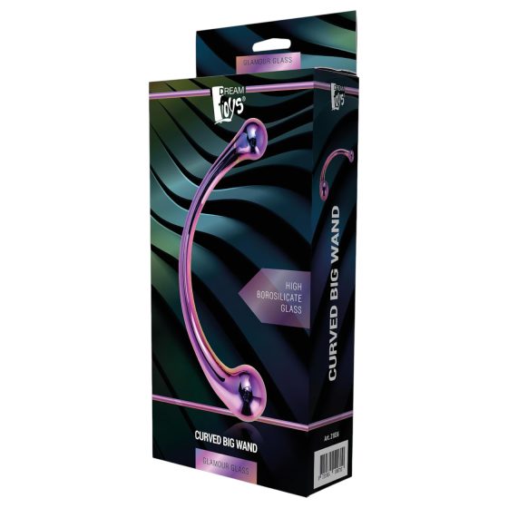 Dreamtoys - üveg masszírozó dildó (metál)