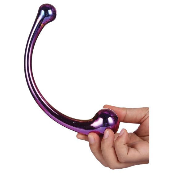Dreamtoys - üveg masszírozó dildó (metál)