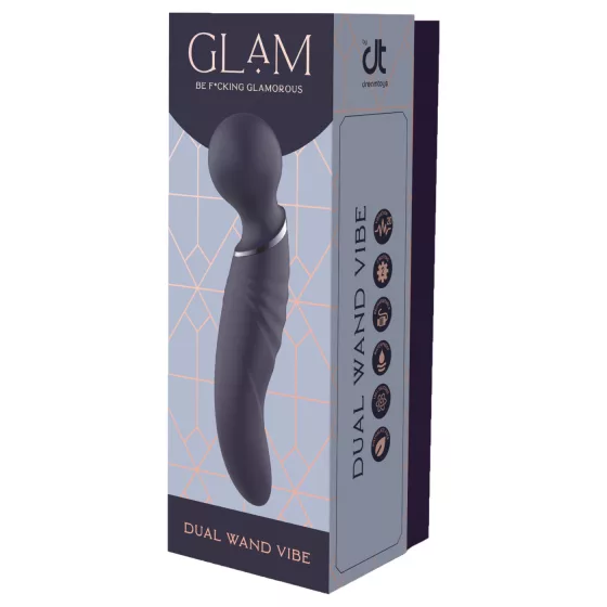 Glam - kétvégű wand vibrátor (sötétszürke)