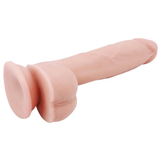 Mr. Dixx 7.6 - tapadókorongos, herés dildó - natúr (19,5cm)