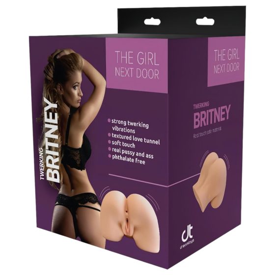 Dreamtoys Britney - élethű, vibrációs torzó maszturbátor (natúr)