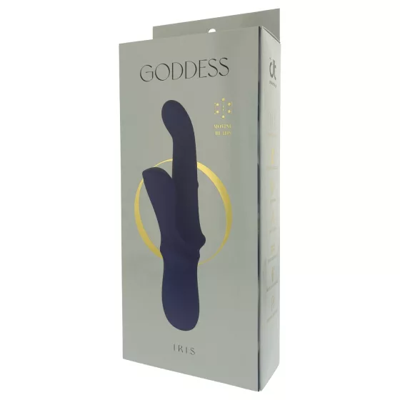 Goddess Iris - gyöngyös nyuszis csiklókaros vibrátor (kék)
