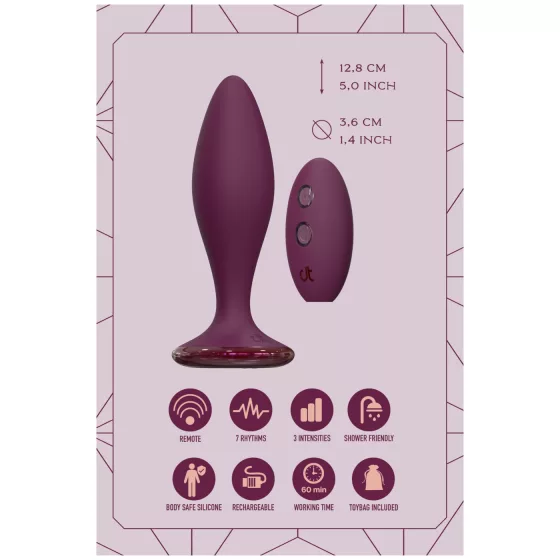 Glam - anál vibrátor távirányítóval (lila)