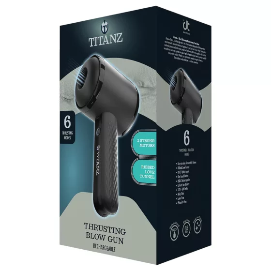 Titanz Thrusting Blow Gun - automata maszturbátor férfiaknak (fekete)
