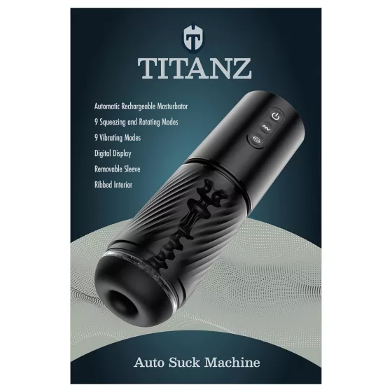 Titanz Auto Suck - automata szívó maszturbátor férfiaknak (fekete)